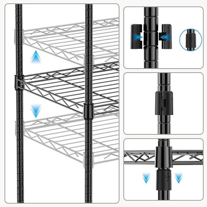 1250 lbs 5 Tier Shelf Metal Storage Shelves Wire Rack Closet Organizers - Image 4