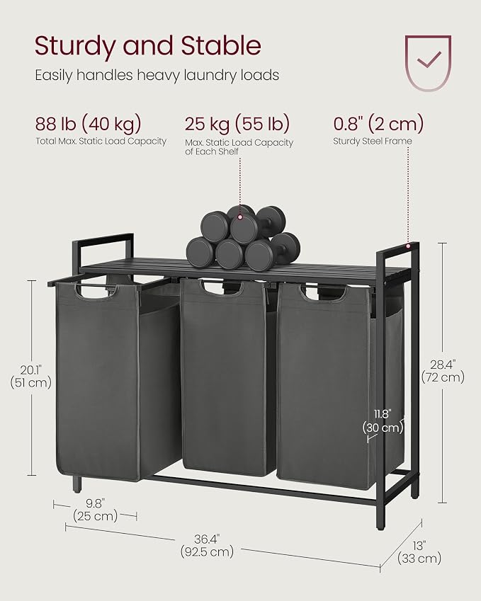 VASAGLE Laundry Hamper, Laundry Basket, Laundry Sorter - Image 7