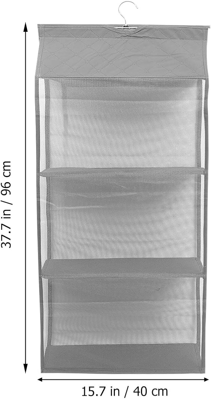 Gray Hanging Organizer Bag Dustproof Storage Hanging Container - Image 3