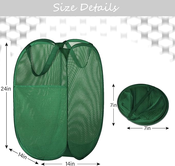 BATTOO Deluxe Strong Mesh Pop up Laundry Hamper Basket - Image 4