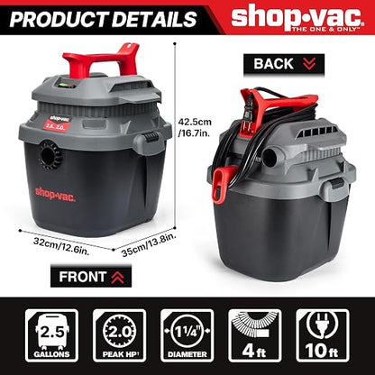 Shop-Vac 2.5 Gallon 2.0 Peak HP Wet Dry Vacuum - Image 2