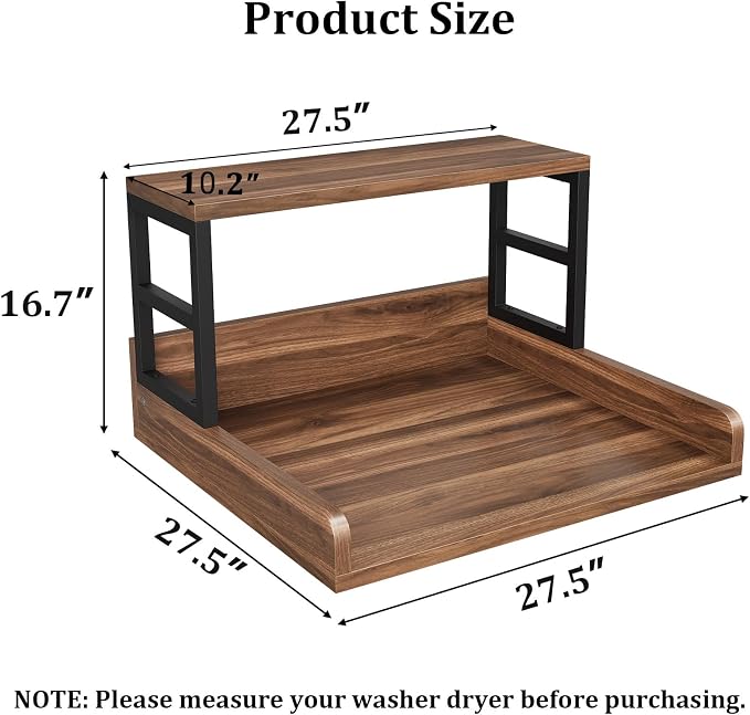 Washer Dryer Countertop with Shelf, 27.5″D x 27.5″W x 16.7″H, Countertop - Image 2
