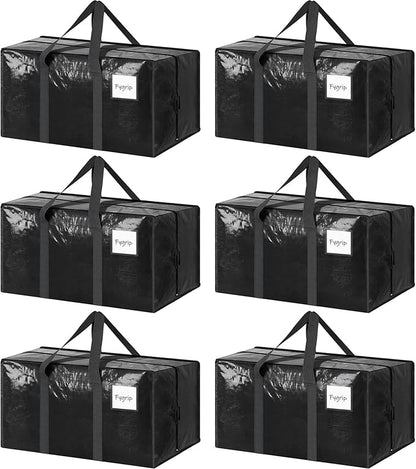 6 Pack Extra Heavy Duty Large Moving Bags by Fygrip