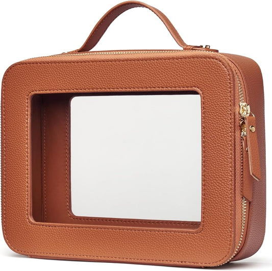 Popvibe Clear Makeup Bag Travel Cosmetic Case Transparent Toiletry Bag by POPVIBE