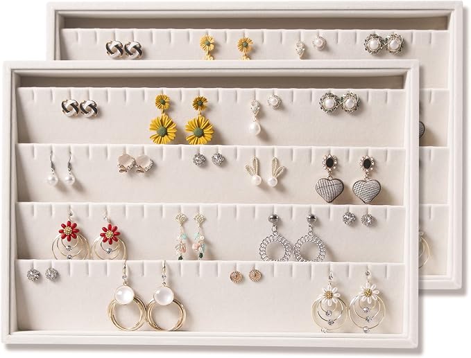 Coward 2PC Stackable Earring Tray Drawer Jewelry Holder Organizer Box Storage by FocusOnJewelryDisplay15yrs