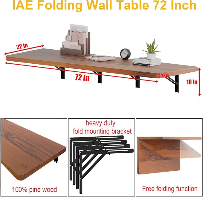 IAE Floating Wall Mounted Folding Table Desk - Image 3