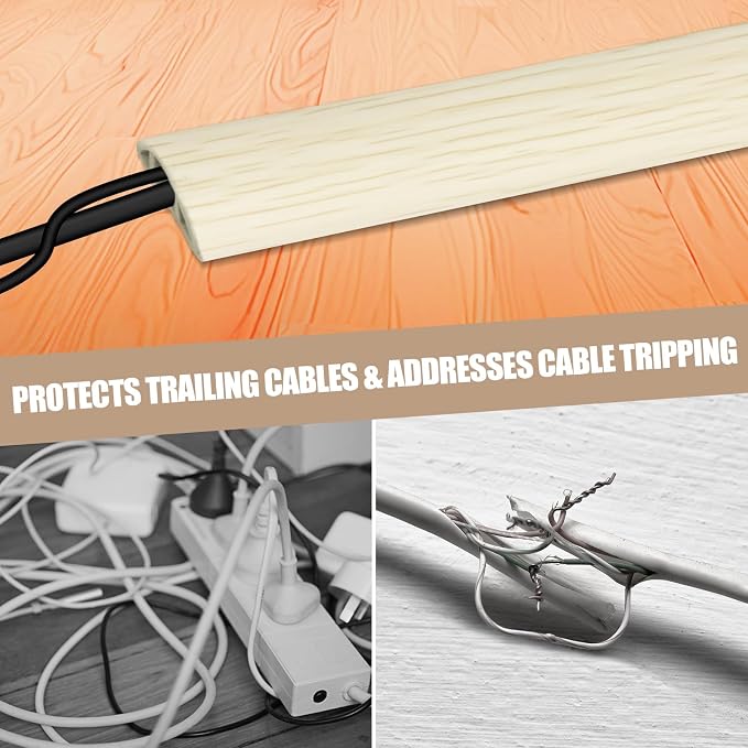 Floor Cord Cover Self Adhesive Cord Hider, 3.3FT Cable Management, Extension - Image 6