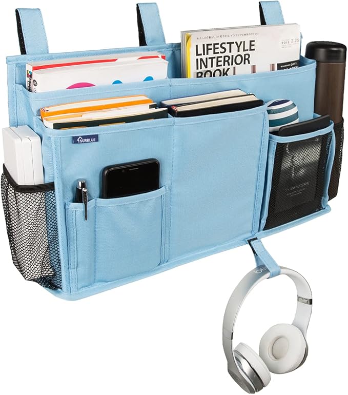 Surblue Bedside Caddy Hanging Bed Organizer Storage Bag Pocket - Image 2