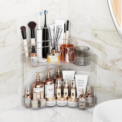 2-Tier Corner Bathroom Counter Organizer - Image 5