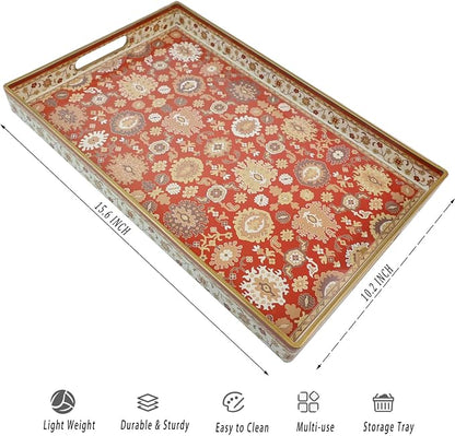 Spsyrine Serving Tray, Plastic Rectangular Coffee Table Tray - Image 3