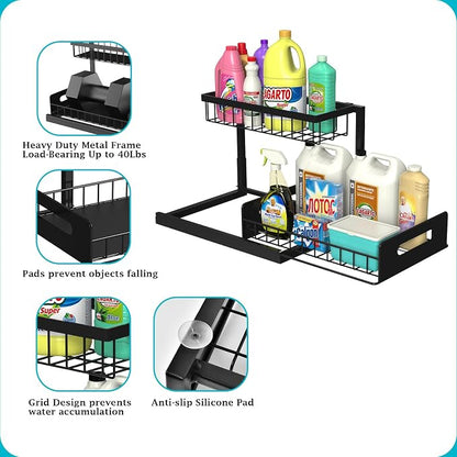 REALINN Under Sink Organizer, Pull Out Cabinet Organizer Slide Out Sink Shelf - Image 7