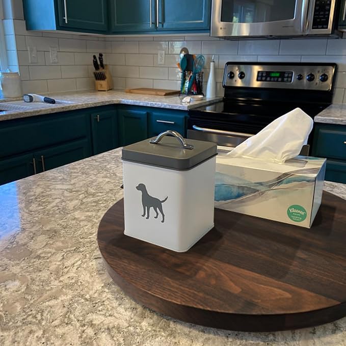 15 Inches Black Walnut Wood Lazy Susan, Solid Wooden Round Kitchen Turntable - Image 6