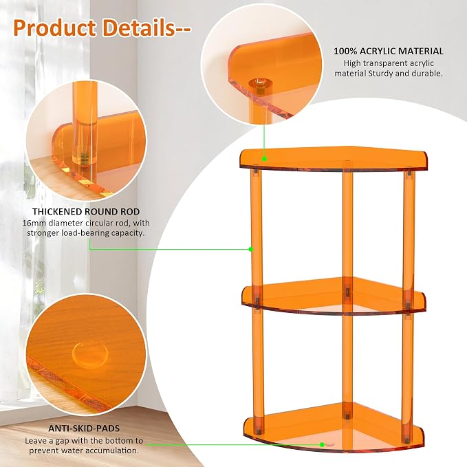 3 Tier Countertop Corner Organizer Shelf 7x7x15.7 Inch, Vanity Storage Organizer - Image 4