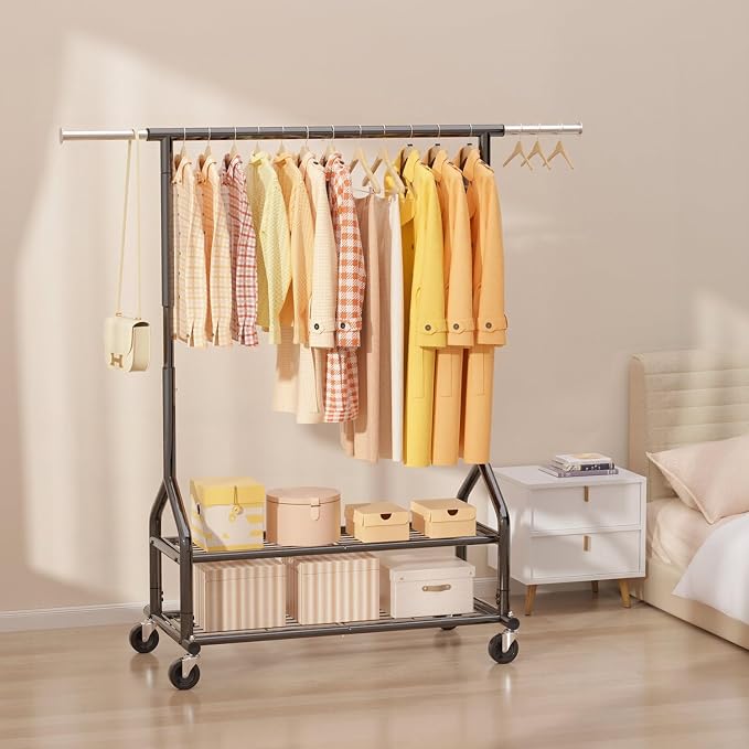 EAGMAK Heavy Duty Clothes Rack Load 556 LBS, Rolling Clothing Rack - Image 8