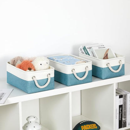 Bidtakay Small Storage Baskets for Shelves 3 Pack Fabric Storage Bins for - Image 3