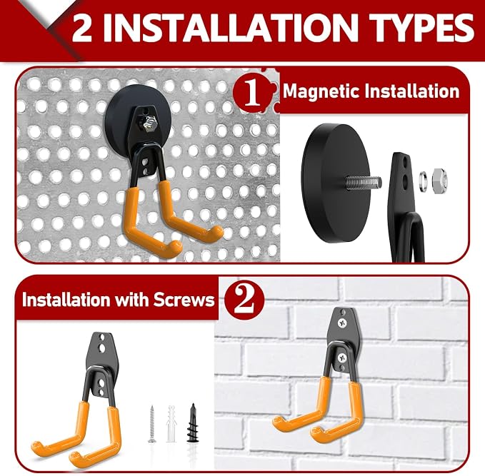 3-H Heavy Duty Magnet Garage Hooks 2 Pack, Large Strong Magnetic Hooks - Image 4