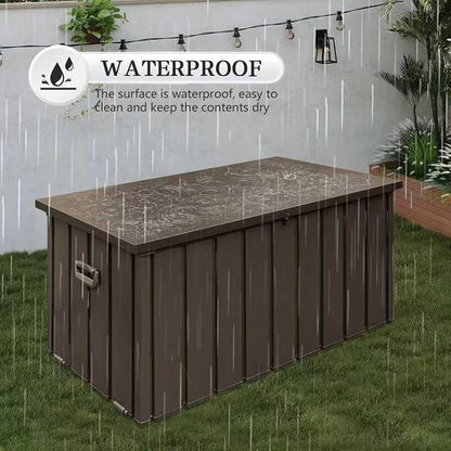 Domi 150 Gallon Metal Deck Box Waterproof, Outdoor Storage Box - Image 8