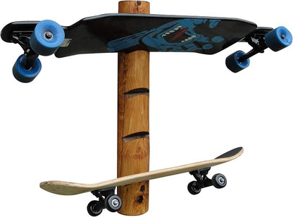 4-Place Longboards/Skateboard Log Rack, Vertical Snowboard Wall Mount, Indoor - Image 3
