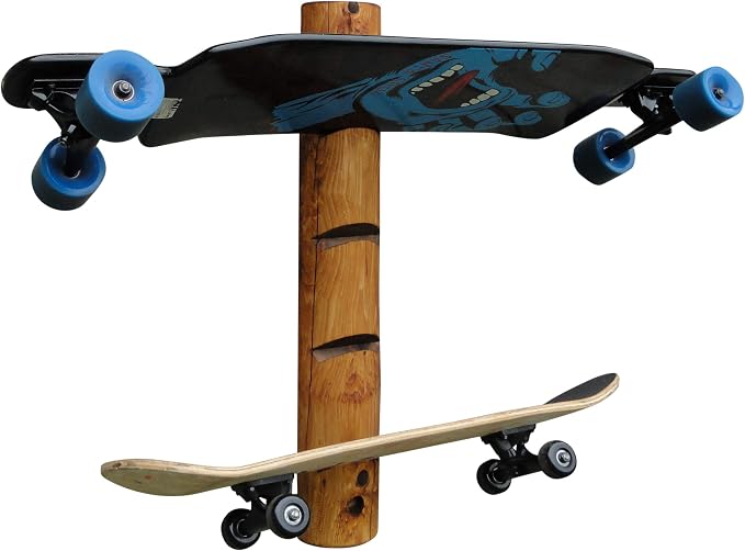 4-Place Longboards/Skateboard Log Rack, Vertical Snowboard Wall Mount, Indoor - Image 4