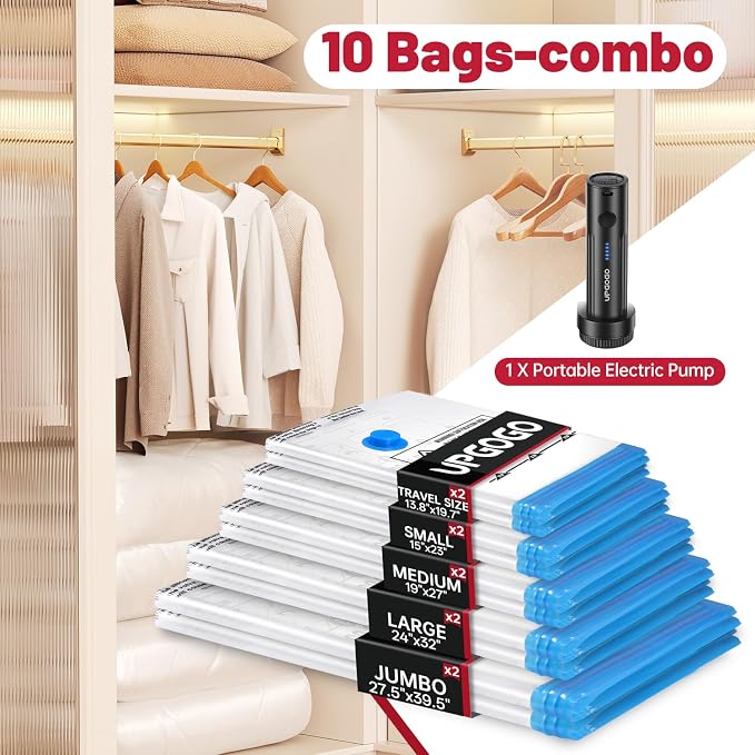 Vacuum Storage Bags with Portable Electric Pump, Vacuum Seal Bags - Image 2