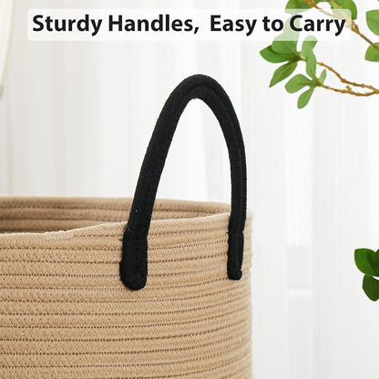 Fiona's magic 72L Large Woven Laundry Hamper, Tall Cotton Rope Storage Basket - Image 5