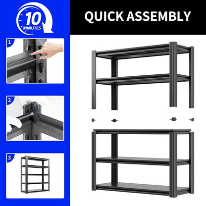 72" H Metal Storage Shelving, 3000LBS Heavy Duty Shelves Unit, Adjustable 5 - Image 7