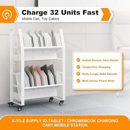 32 Device Mobile Charging Cart Universal Open Charging Station - Image 3