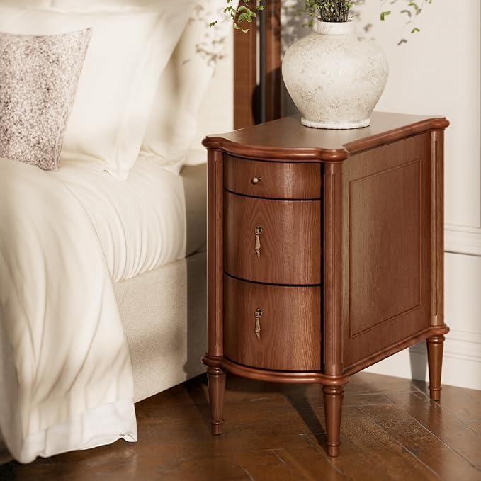 STO'SENSE Nightstand w/Charging Station & 3 Drawers, Pre-Assembled, Vintage - Image 7