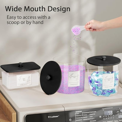 3 Pack Laundry Powder Container & Dryer Sheet Holder, Plastic Laundry Room - Image 3