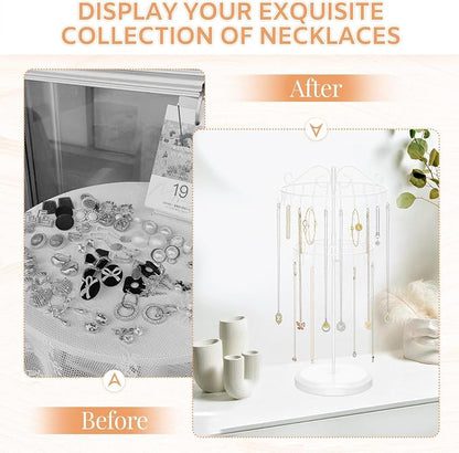 iDavosic.ly 2 Tier Rotating Necklace Holder Organizer - Image 5