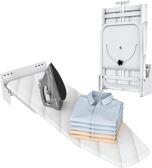 Wall-Mounted Ironing Board 37.4" x 11.8" Compact Mount Fold Down Iron Board by Qriocioa