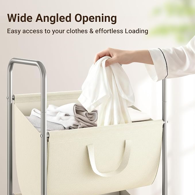 ELYKEN 120L Vertical Rolling Laundry Hamper - Image 4