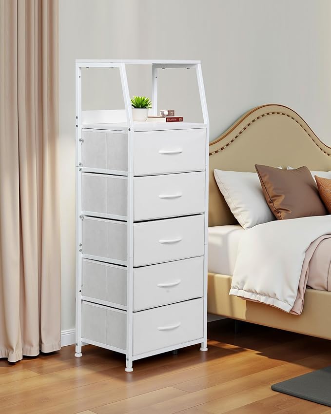 Dresser for Bedroom, Fabric Nightstand Tall Dresser & Chests of Drawers - Image 2