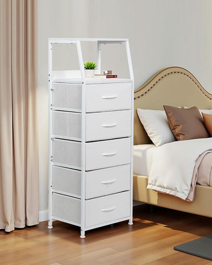 Dresser for Bedroom, Fabric Nightstand Tall Dresser & Chests of Drawers - Image 2