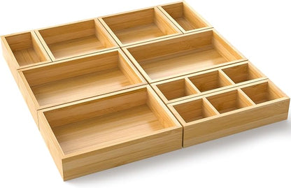 Bamboo Drawer Organizer, Wooden Storage Boxes Organizers - Image 8