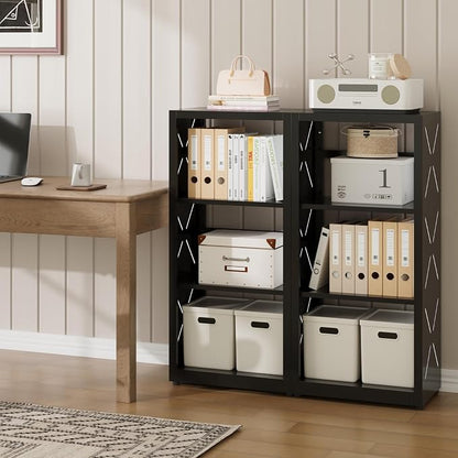 Narrow Bookshelf, 3 Tier Bookcase, Home Office Bookcase Shelf Storage Organizer - Image 4