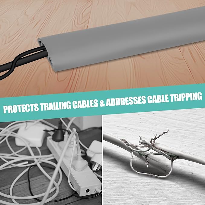 Floor Cord Cover Self Adhesive Cord Hider, 10FT Cable Management, Extension - Image 6