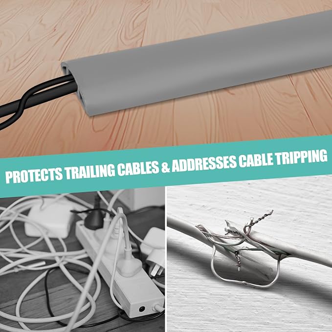 Floor Cord Cover Self Adhesive Cord Hider, 20FT Cable Management, Extension - Image 7