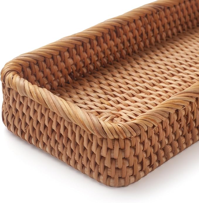 Rattan Bathroom Vanity Tray, Toilet Tank Tray, Toilet Basket Tank Topper - Image 3