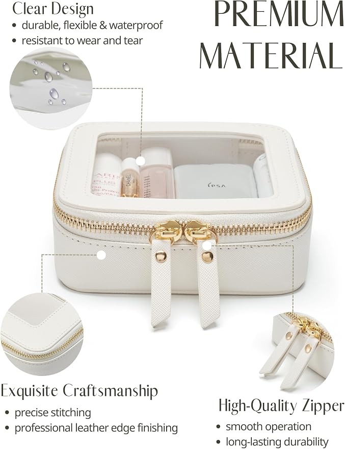 Popvibe Clear Makeup Bag Travel Cosmetic Case Transparent Toiletry Bag - Image 2