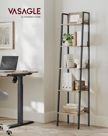 VASAGLE Bookshelf, 5-Tier Narrow Book Shelf, 11.8 x 13.3 x 66.9 Inches - Image 3