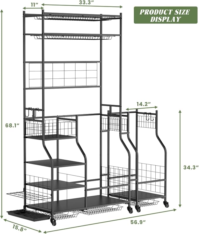 Golf Organizer for Garage, 3 Bag Golf Bag Holder Stand - Image 4
