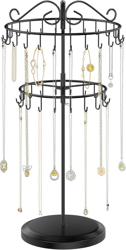 iDavosic.ly 2 Tier Rotating Necklace Holder Organizer by iDavosicly
