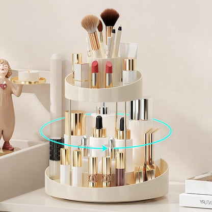 2 tier Makeup Organizer Countertop, 360 Rotating Makeup Organizer - Image 4