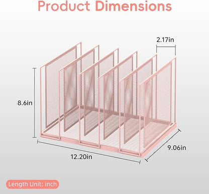 File Organizer for Desk, 5-Section Vertical File Sorter, Paper Holder Organizer - Image 2