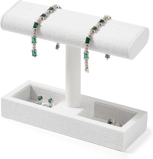 Oirlv Linen T-Bar Watch Display Stand Jewelry Display Props Jewelry Organizer by Oirlv