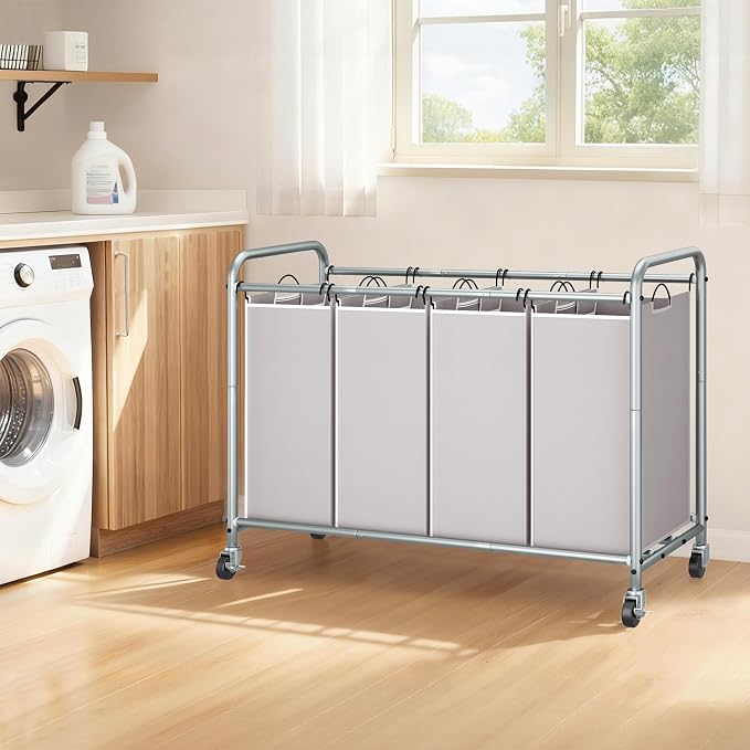 STORAGE MANIAC Laundry Sorter 4 Section, 47.5 Gal Laundry Hamper - Image 6