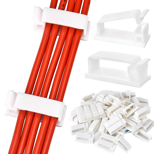 50Pcs Self Adhesive Cable Management Clips, Cable Organizers Wire Clips Cord - Image 2