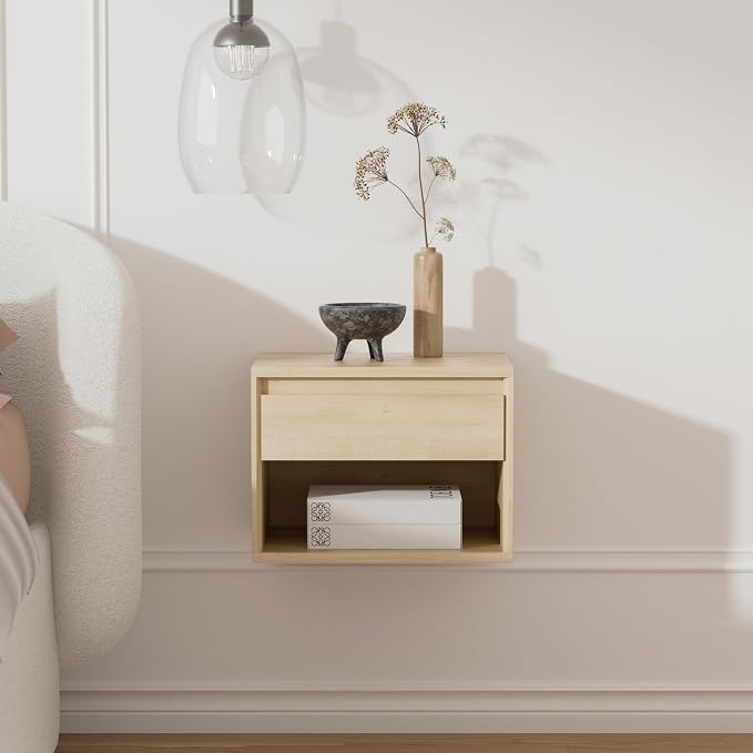 Mid Century Modern Floating Nightstand, Wall Mounted End Table - Image 5