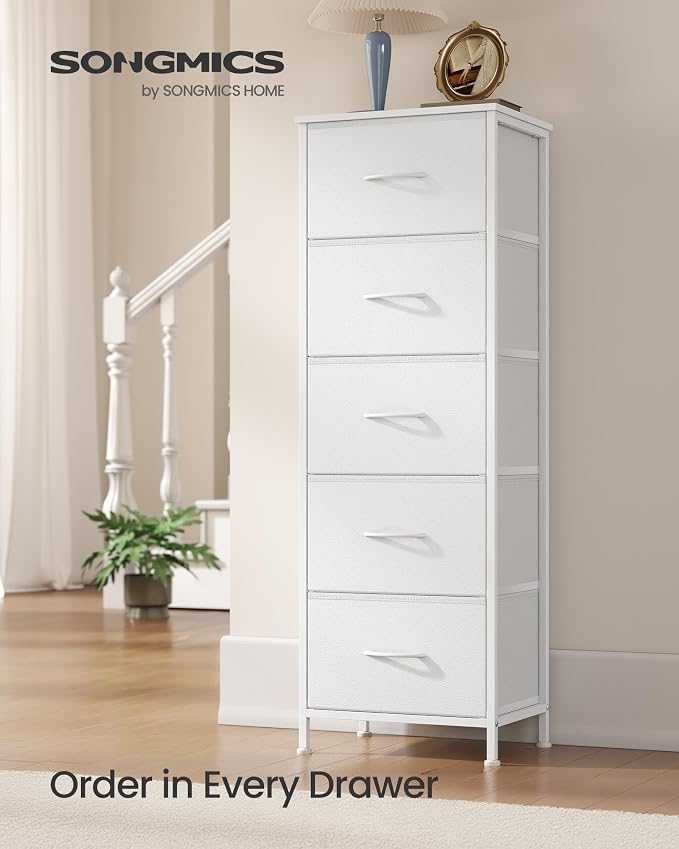 SONGMICS Dresser for Bedroom, Chest of Drawers, 5 Non-Woven Fabric Drawers - Image 3